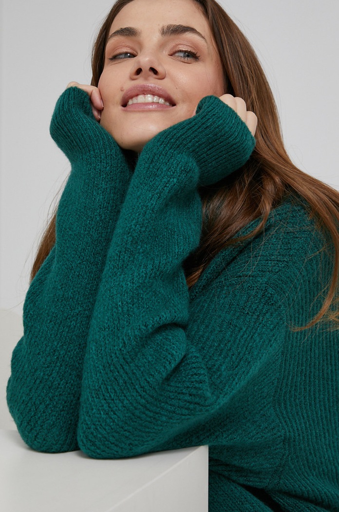 Answear Lab Pulover subtiri verde WW22.SWD0CP