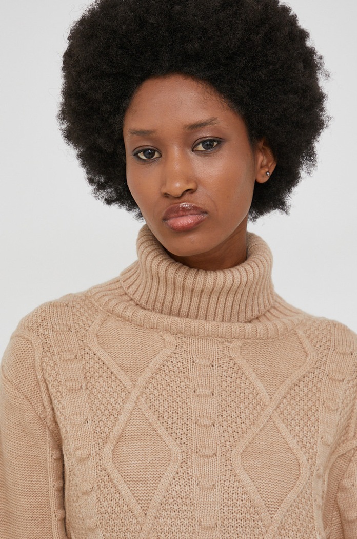 Answear Lab Sweter z wełną beżowy 92960.1KR