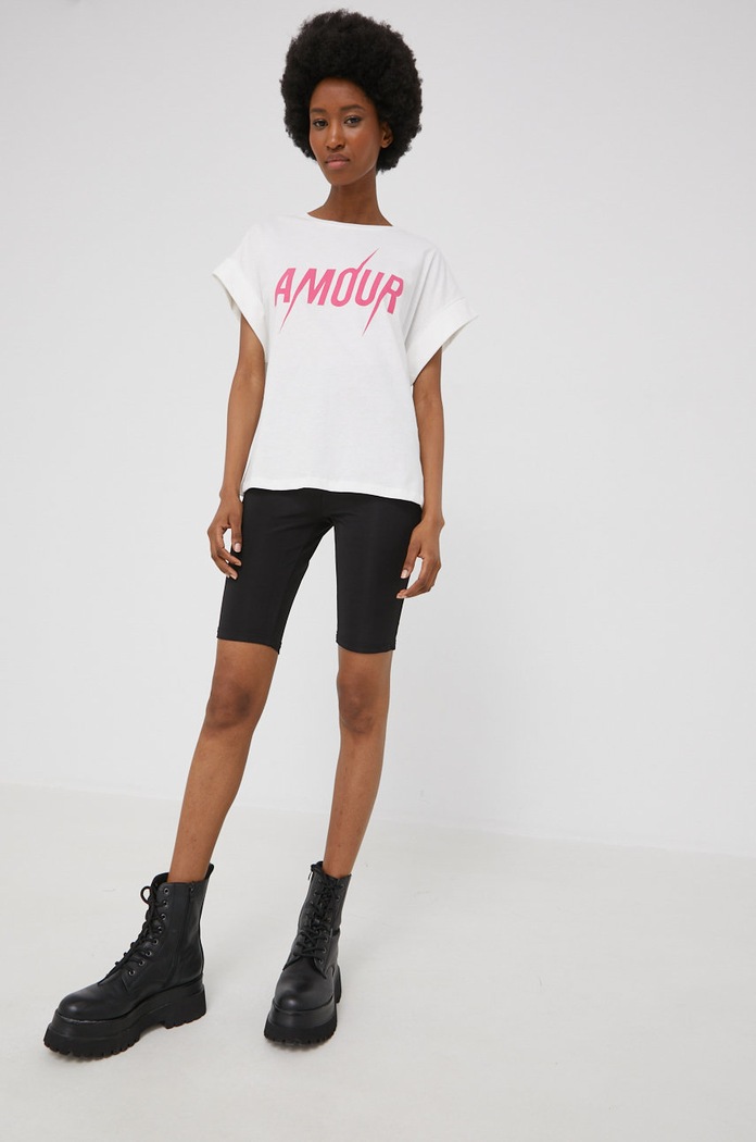 Answear Lab t-shirt bawełniany OTK14453.1W biały WW22