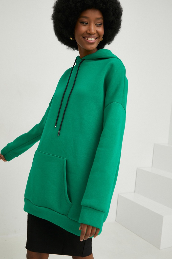 Answear Lab bluza z kapturem zielony 1355.1h