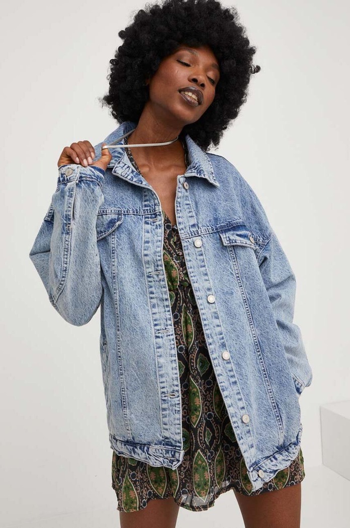 Answear Lab geacă din denim necaptusit albastru 9225.KK