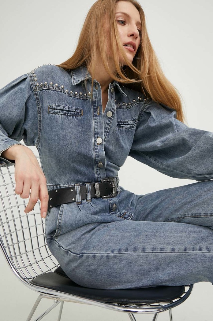 Answear Lab salopeta jeans x colecția limitată SISTERHOOD fixat albastru 2943.1h