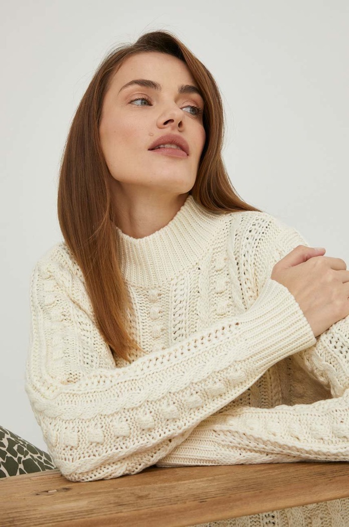 Answear Lab maglione a lupetto beige a1215.h