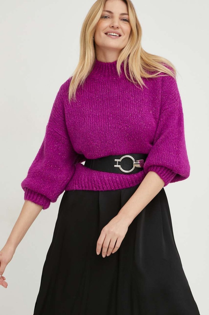 Answear Lab sweter drobny wzór różowy G2022.2.1WK