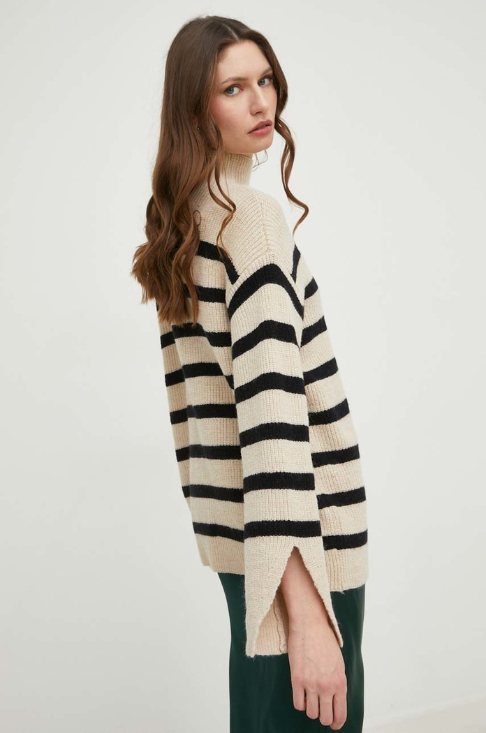 Odzież Answear Lab sweter z wełną 38146.js beżowy