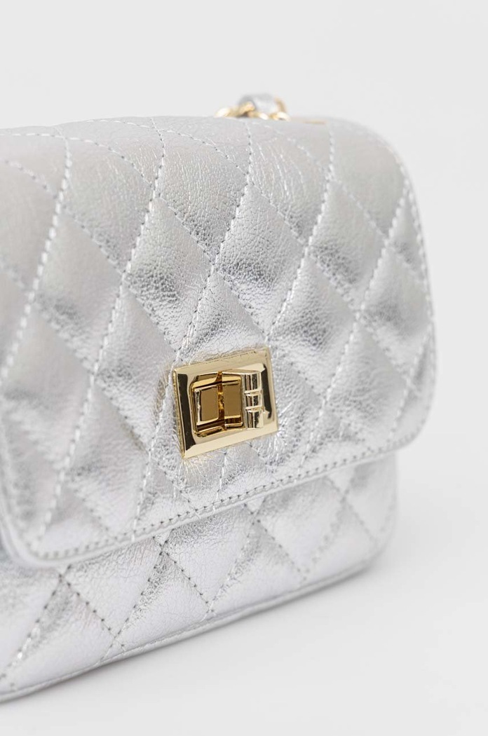 Doplňky Kožená kabelka Answear.LAB X limitovaná kolekce SISTERHOOD 661073.WK stříbrná