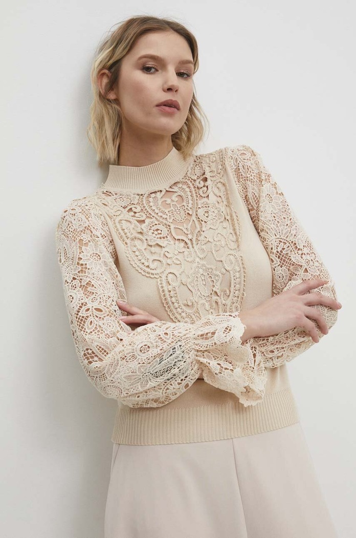 Answear Lab sweter pozostałe beżowy MCY05365.HWK
