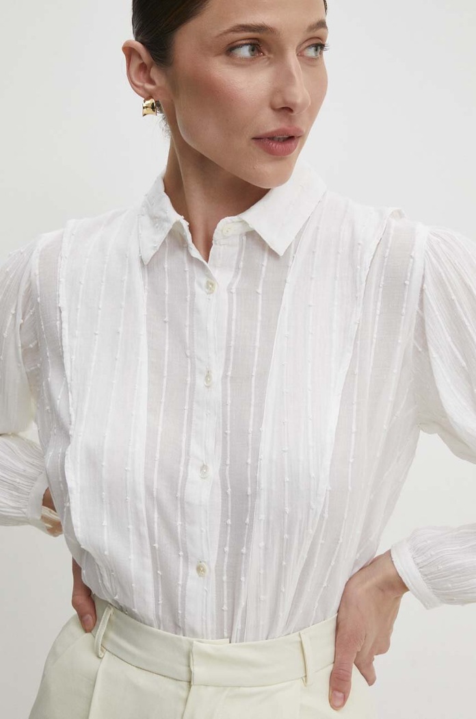 Pamučna košulja Answear.LAB casual bež florence.fh