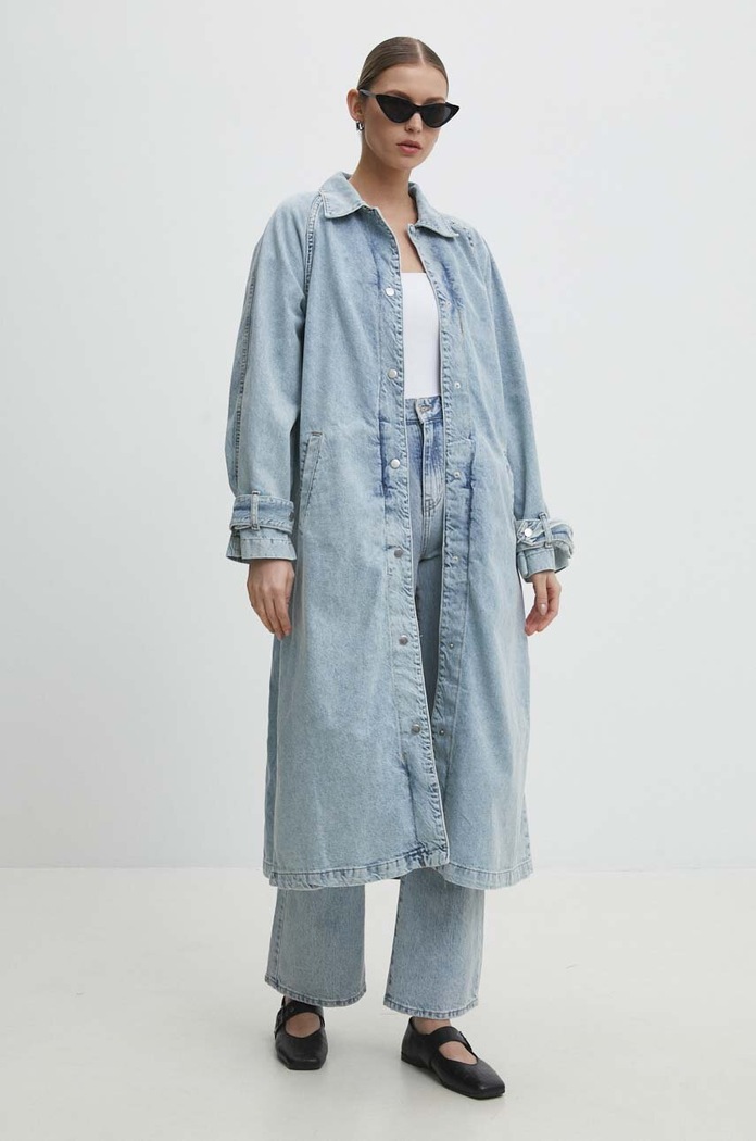 Answear Lab płaszcz jeansowy 6200.td niebieski WW24