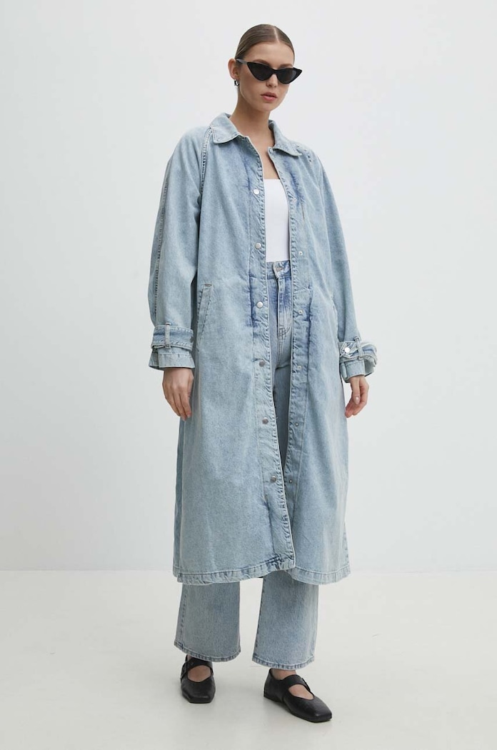 Answear Lab płaszcz jeansowy 6200.td niebieski WW24
