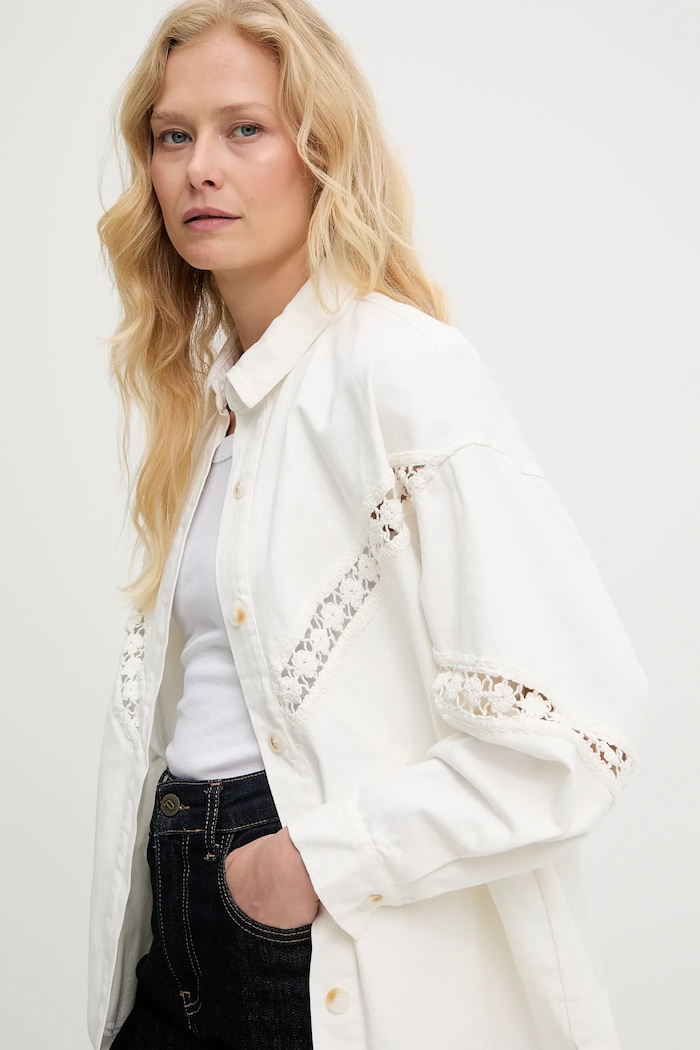 Answear Lab geaca jeans alb m2174.1.flk