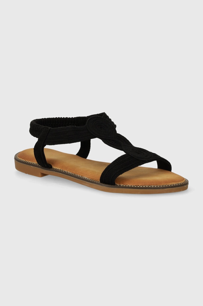 Answear Lab sandały tekstylny czarny TF5509.HWK