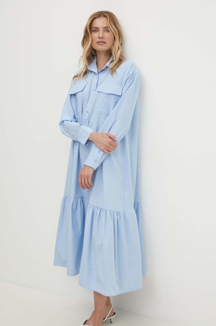 Answear.LAB Answear Lab rochie din bumbac albastru 5855.tjs