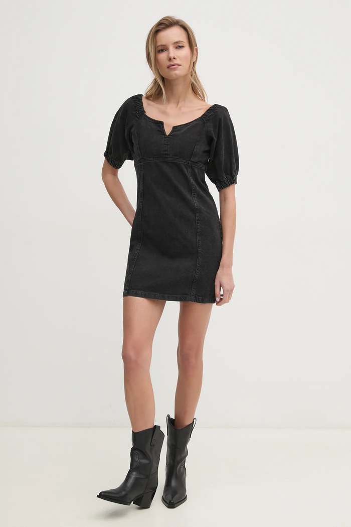 Φόρεμα τζιν Answear.LAB 7142.tjs μαύρο WW24