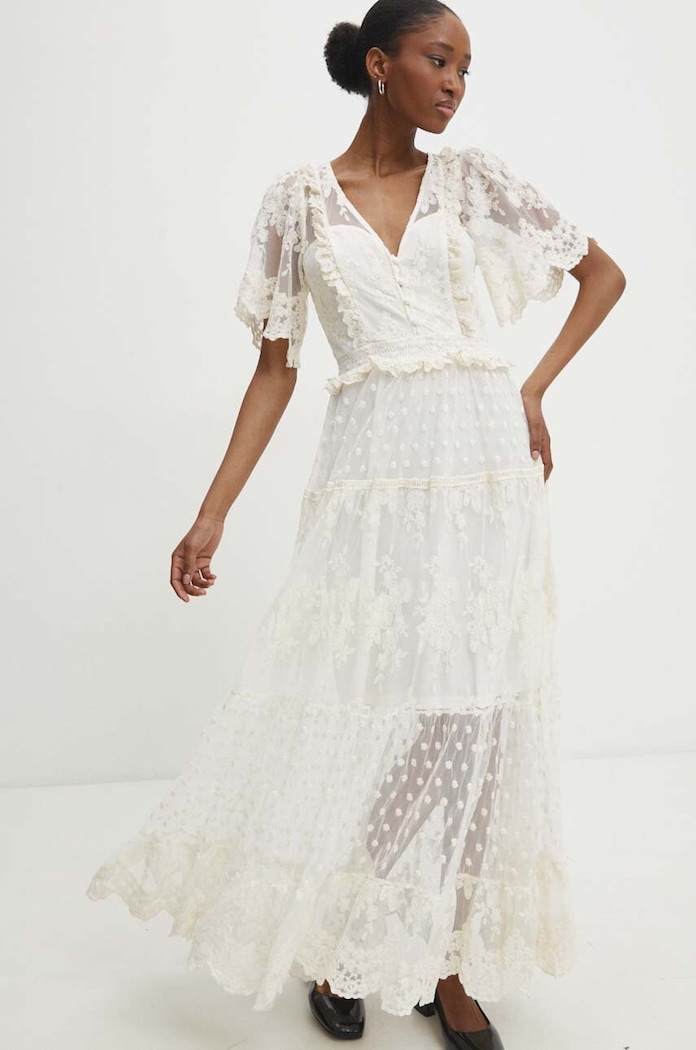 Answear Lab rochie Answear.LAB 606077.fw bej