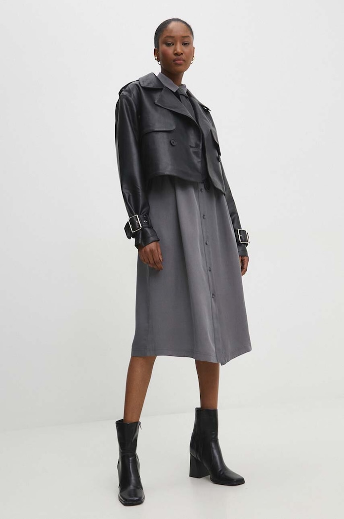 Answear Lab rochie 23ks013.tjs gri WW24