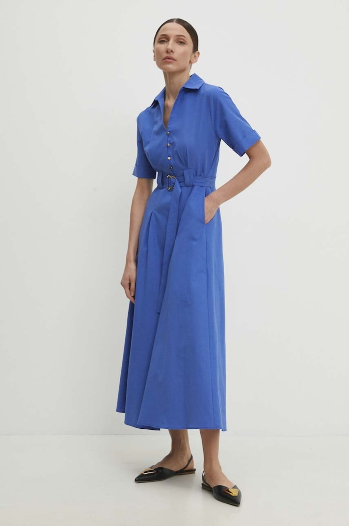 Answear Lab rochie din bumbac 6948.td albastru WW25