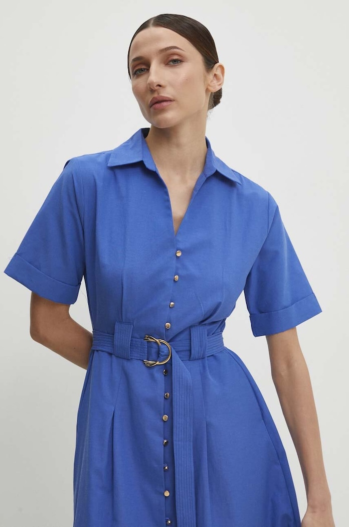 Answear Lab rochie din bumbac albastru 6948.td