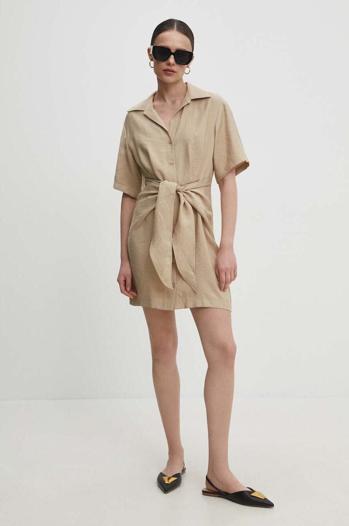 Answear.LAB sukienka casual beżowy mlc.sud0cm.tjs