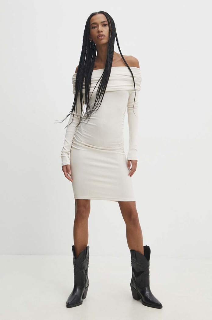 Answear Lab rochie mini bej sng.sud0fw.tjs