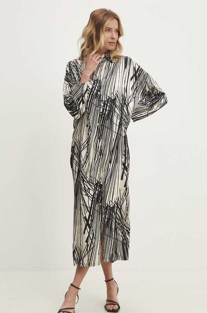 Answear Lab rochie midi bej 38812.TWK