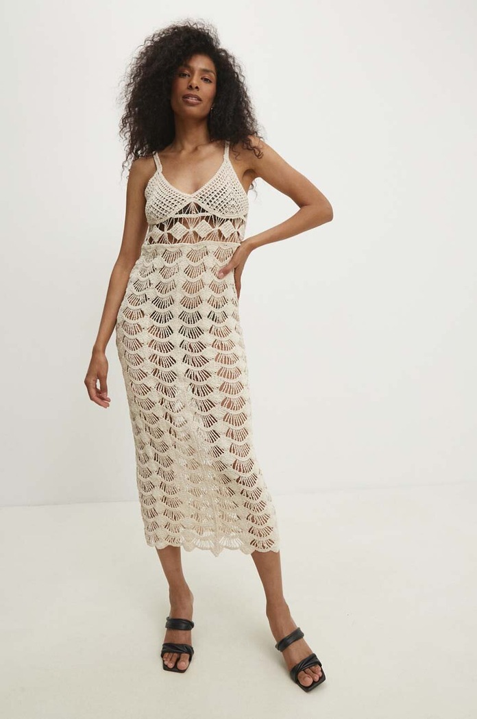 Answear Lab rochie 8415115.HWK bej WZ24