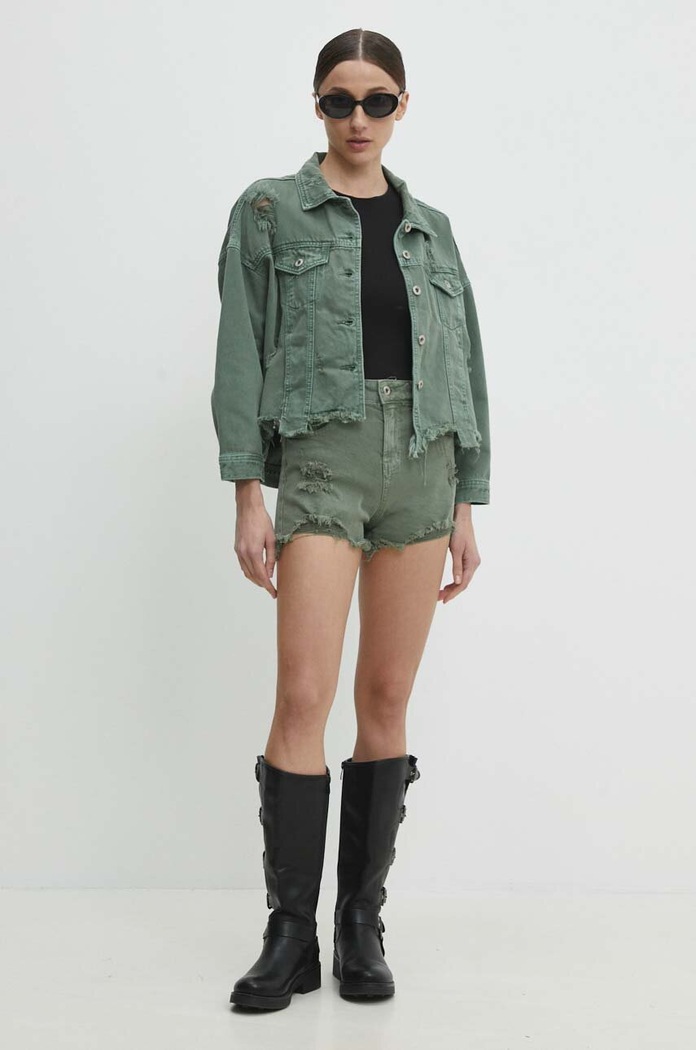 Answear.LAB szorty jeansowe 5623.pjs zielony WW24