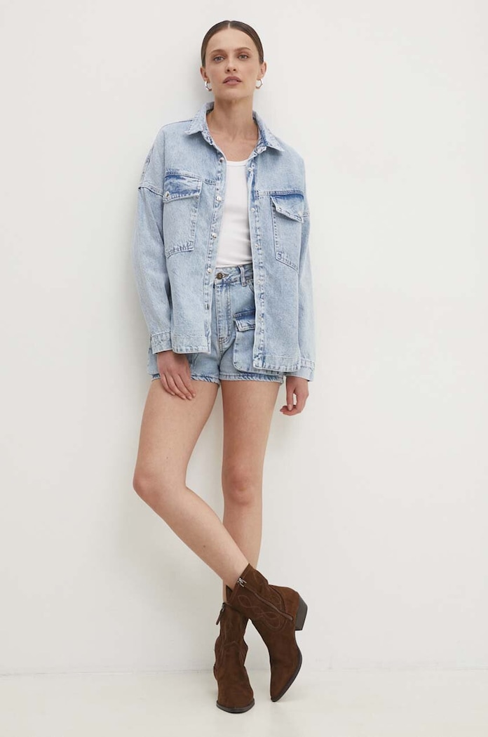 Answear Lab pantaloni scurti jeans 19284.tjs albastru WZ24