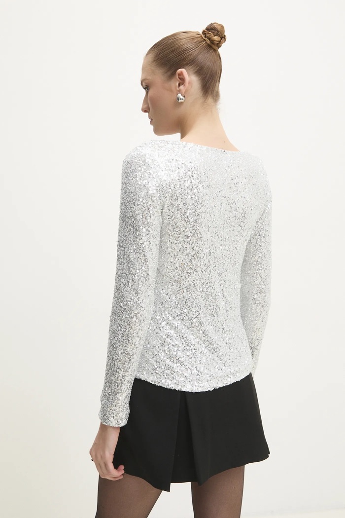 Odzież Answear.LAB bluzka RM.520.flk srebrny