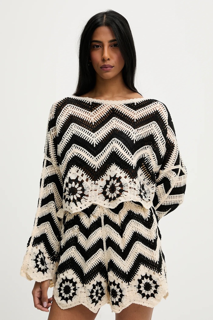 Answear Lab bluza cu modele negru WF5489NV.ums