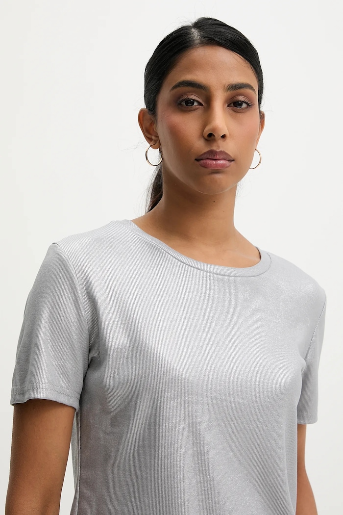 Answear Lab tricou argintiu 8375.hos
