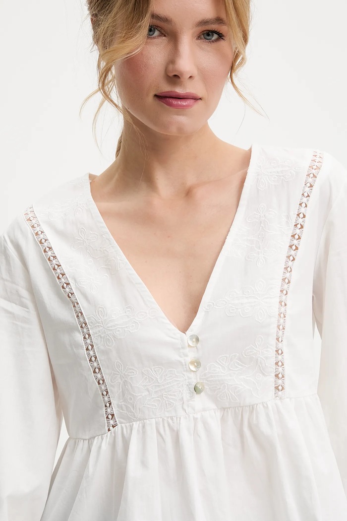 Answear Lab bluza din bumbac alb FT977.hos