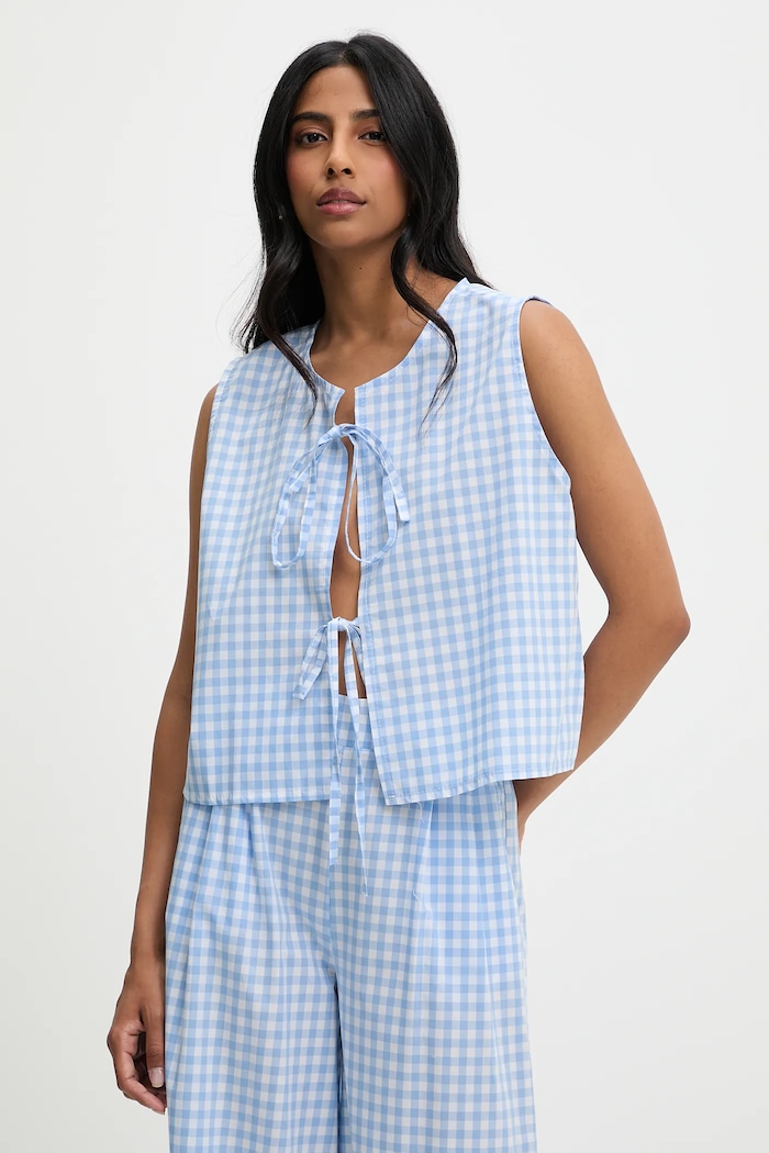 Answear Lab bluza din bumbac legat albastru 13725.fos