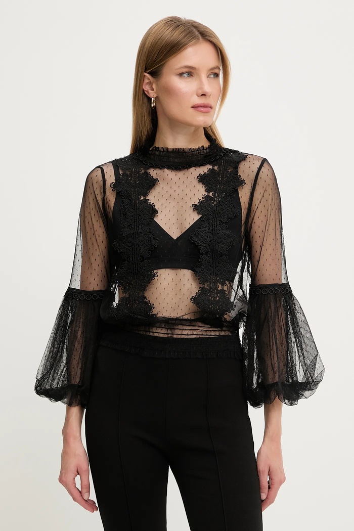 Answear Lab bluza imprimeu negru 80826.fh