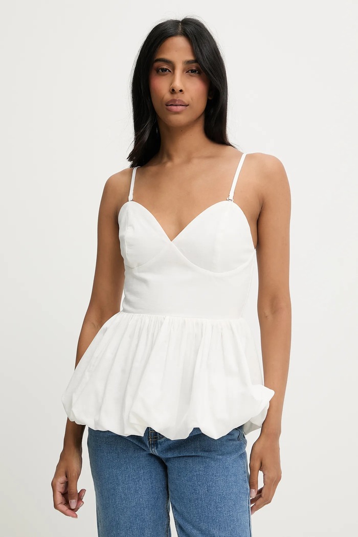 Bluza Answear.LAB bez uzorka bijela az1566.fos