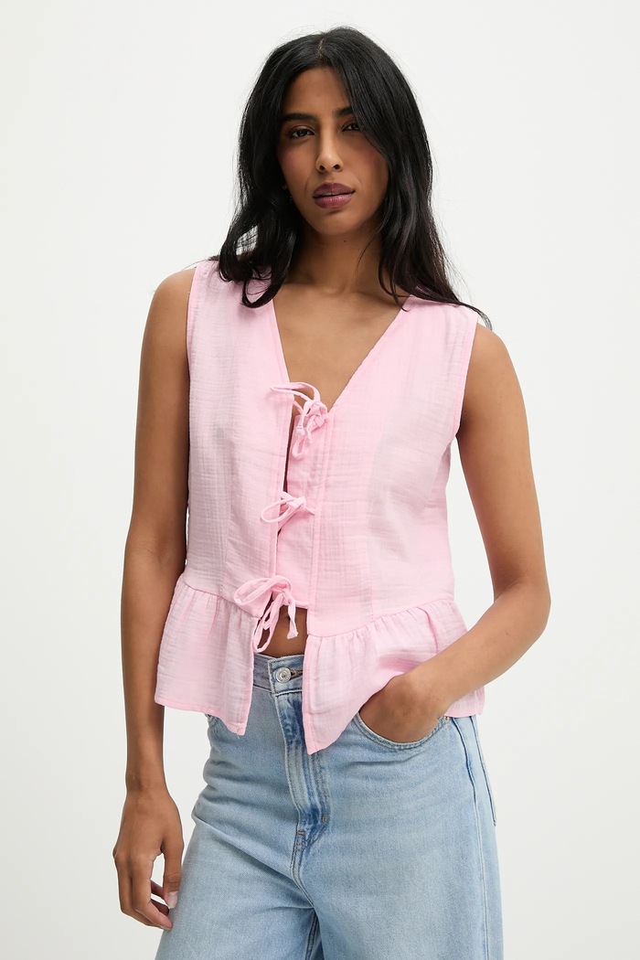 Pamučna majica Answear.LAB casual roza G28.4885.tos