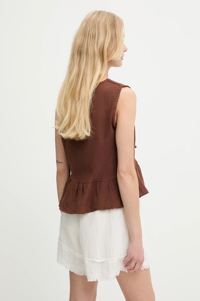 Îmbrăcăminte Answear Lab bluza din bumbac G28.4885.tos maro