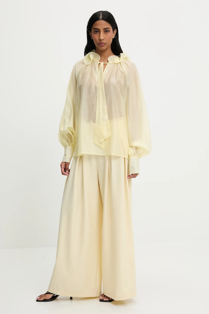 Answear.LAB Answear Lab bluza de matase H8033.ILK galben WW25