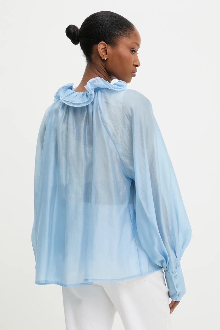 Answear Lab bluza de matase albastru H8033.ILK