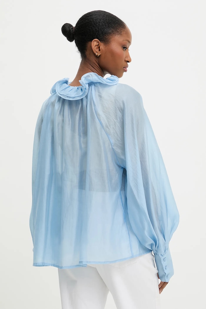 Answear Lab bluza de matase albastru H8033.ILK