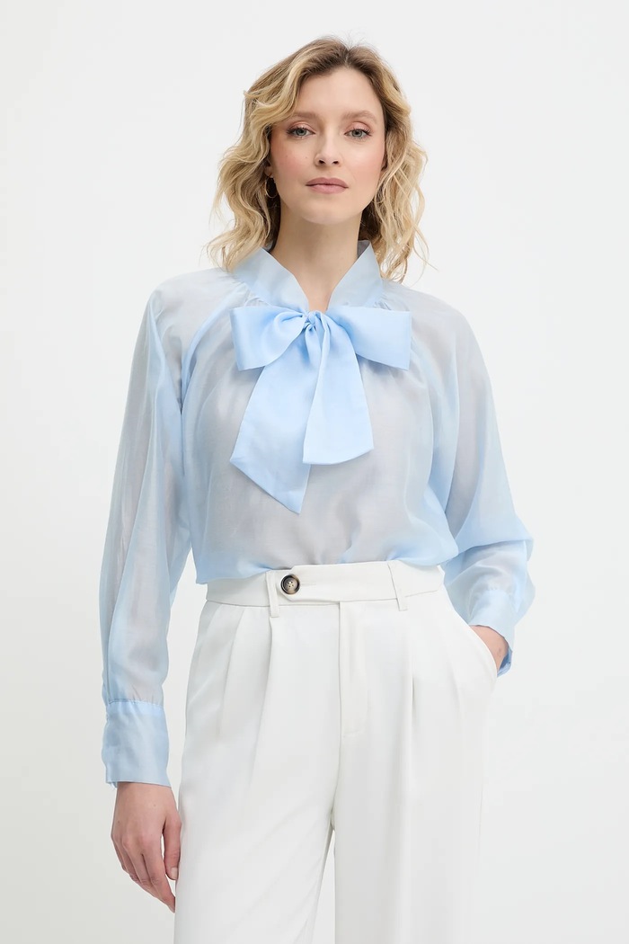 Answear Lab bluza legat albastru 3800.iak