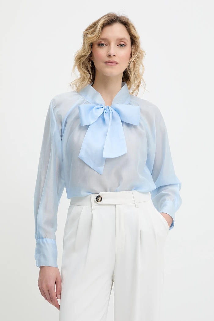 Answear Lab bluza legat albastru 3800.iak