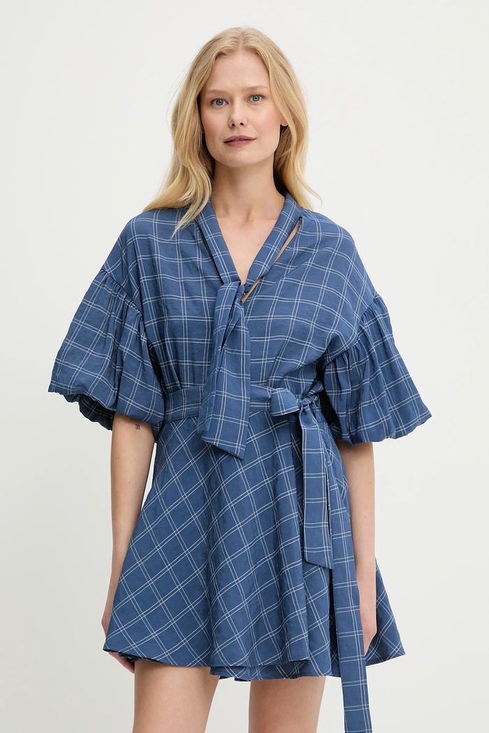 Answear Lab cămașă cu modele albastru 93213.iak