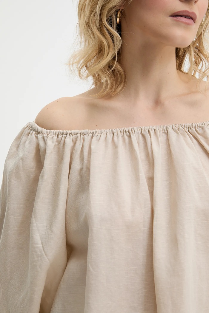 Bluza s dodatkom lana Answear.LAB 5112.iak bež