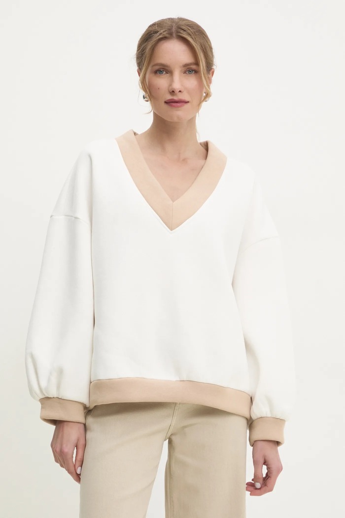 Mikina Answear.LAB bez kapucne béžová 010159.FWK