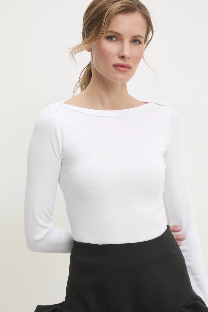 Answear.LAB longsleeve biały IVVI2.TWK