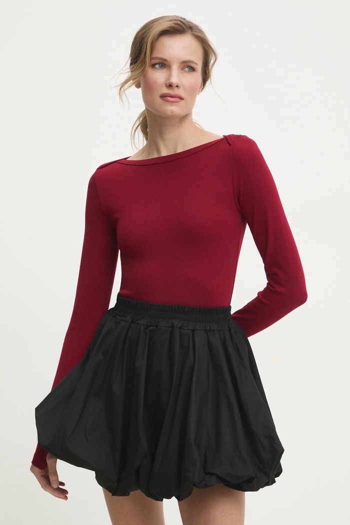 Answear Lab longsleeve uni rosu IVVI2.TWK