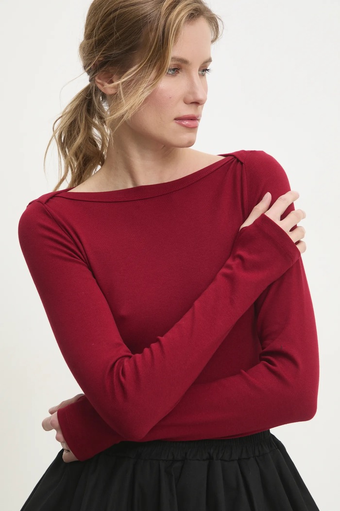 Answear Lab longsleeve rosu IVVI2.TWK