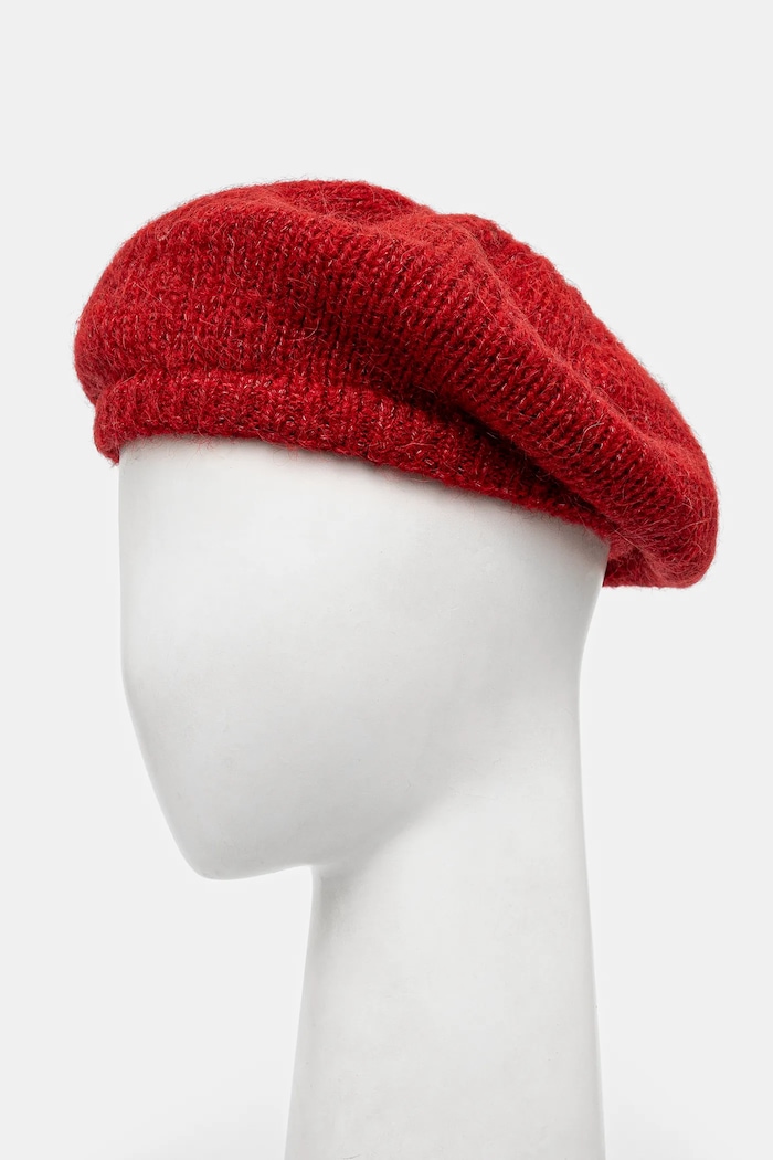 Vlnená baretka Answear.LAB melanž červená 1169.CMS
