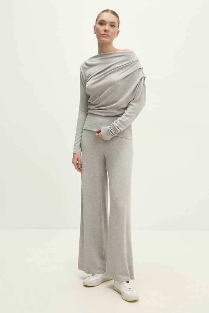 Answear.LAB sweter i spodnie z elastanem szary 92727.92729.ios